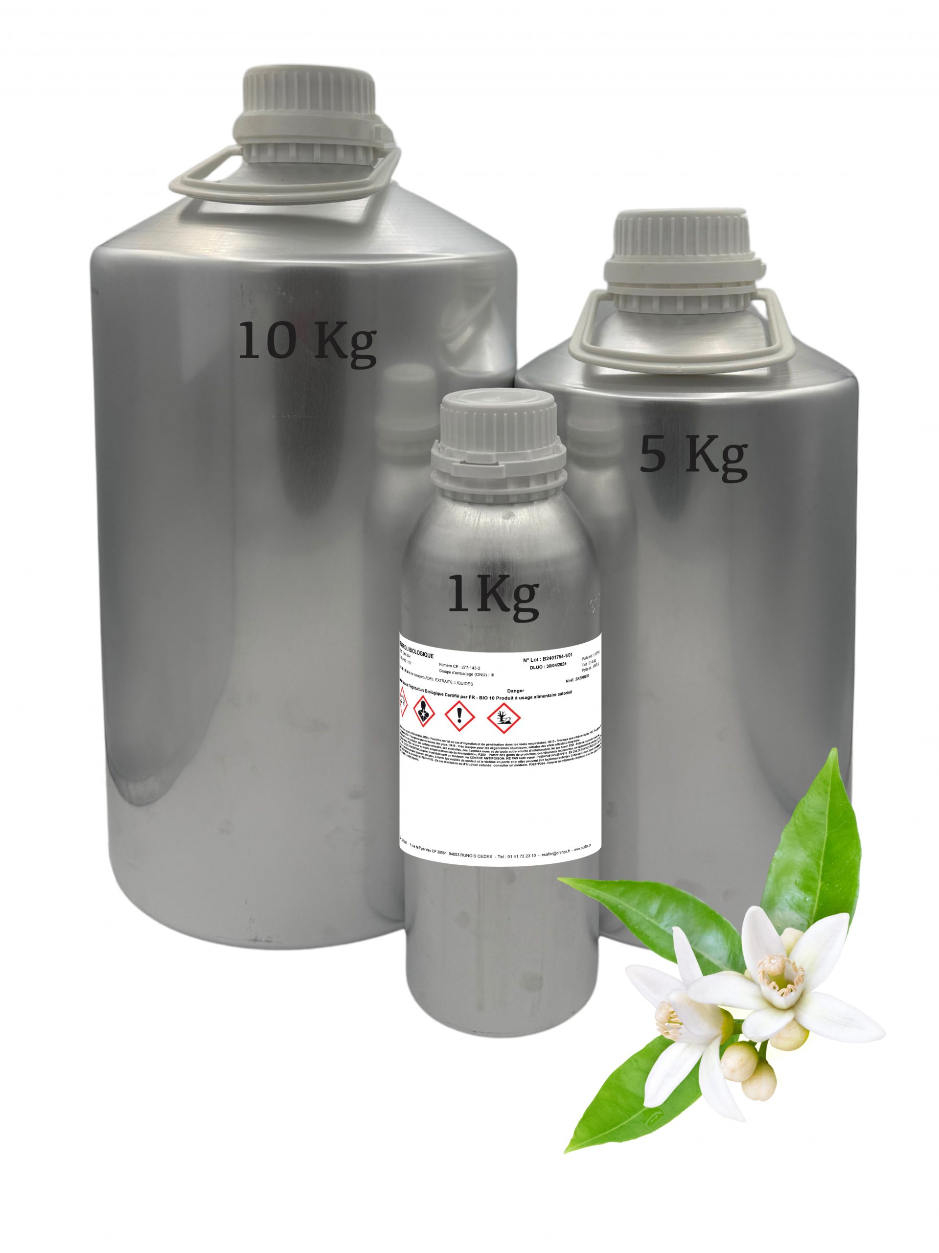 Huile essentielle Néroli bio – bidons 1 à 5 kg