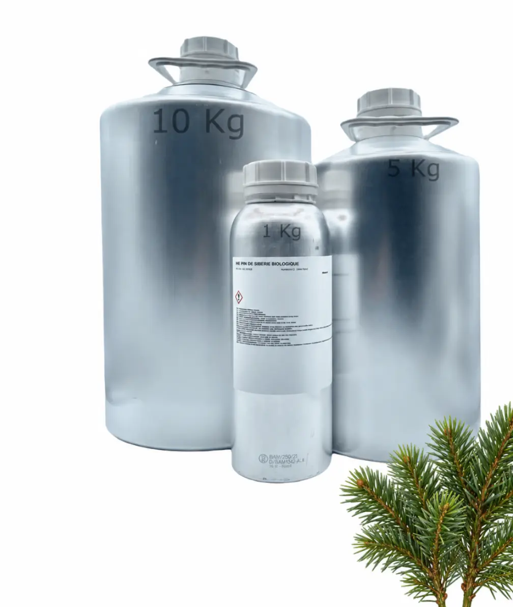 Huile essentielle de Pin de Sibérie biologique – vrac 1 kg, 5 kg, 10 kg – Primessence